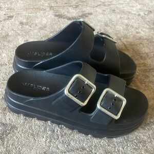 Black Platform J Slides Sandals SZ 6